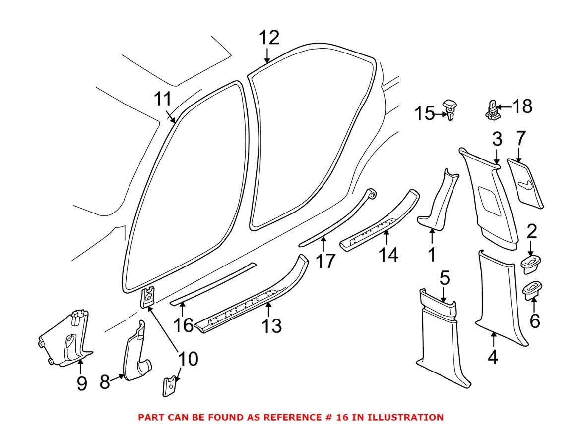 BMW Door Sill Cover - Front Passenger Side (Beige) 51478174510